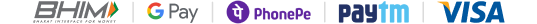 BHIM, GPay, PhonePe, Paytm, Visa accepted