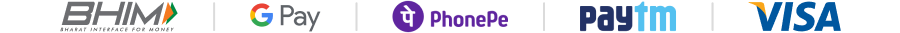 BHIM, GPay, PhonePe, Paytm, Visa accepted
