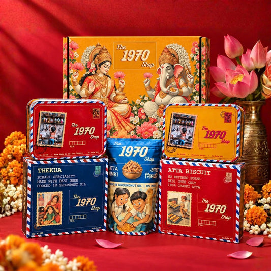 Shubh Labh Prosperity Box - 1970 Heritage Collection: Classic Diwali Hamper