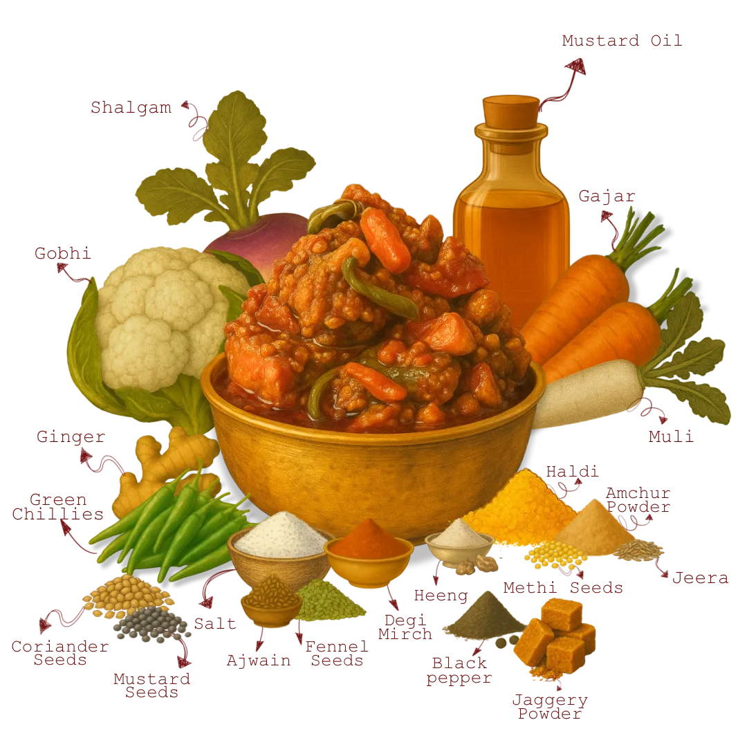 Mix Vegetable Achaar (Mixed Pickle)